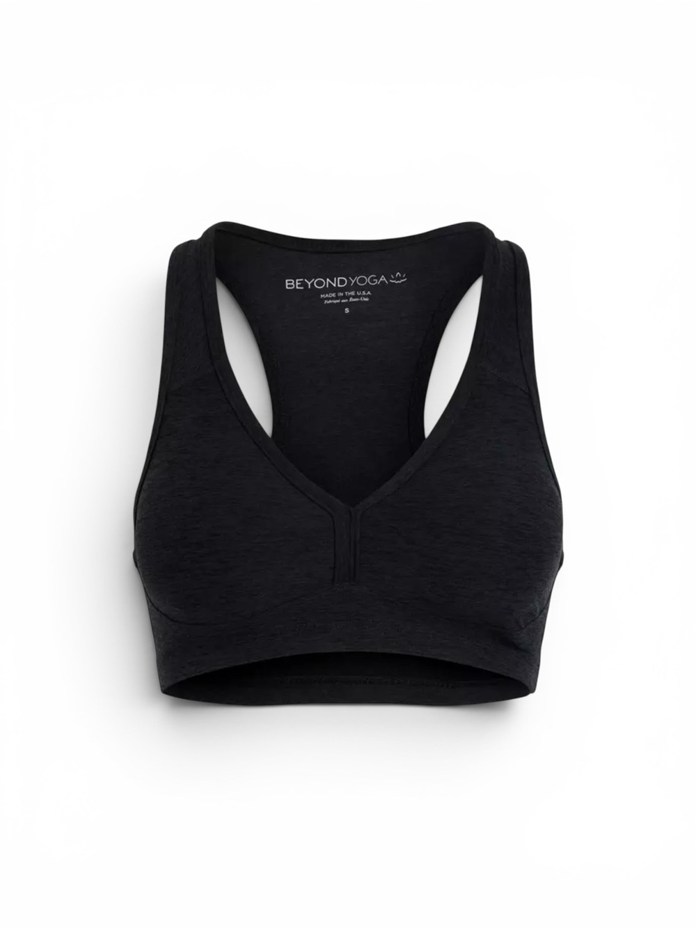 BEYOND YOGA Spacedye 'Lift Your Spirits' Bra in Darkest Night